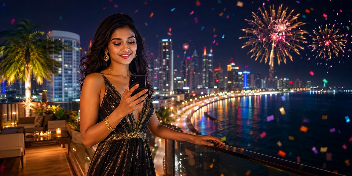Young Indian model registering on mobile at Bangalore MG Road
